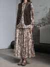 INTO THE EAST 25 Autumn/Winter Dark Moss Green V-Neck Corduroy Vest/Tapered Casual Pants ITE-E1DGAW032GR20VE-LV Vest